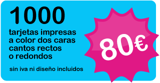 100 tarjetas impresas a color dos caras cantos rectos o redondos 80 euros